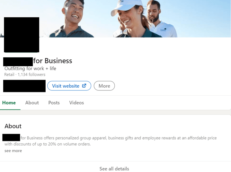 Fake Business Page on Social Media 