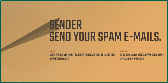 Promotional landing page advertising PHP mail spam script